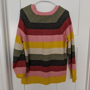 Torrid Multicolor Striped Crew Neck Sweater